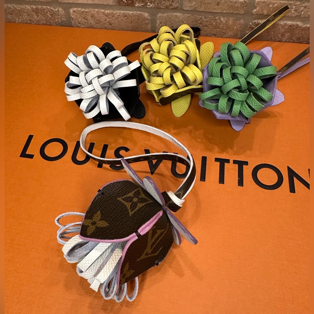Leather Flower Bag Charm